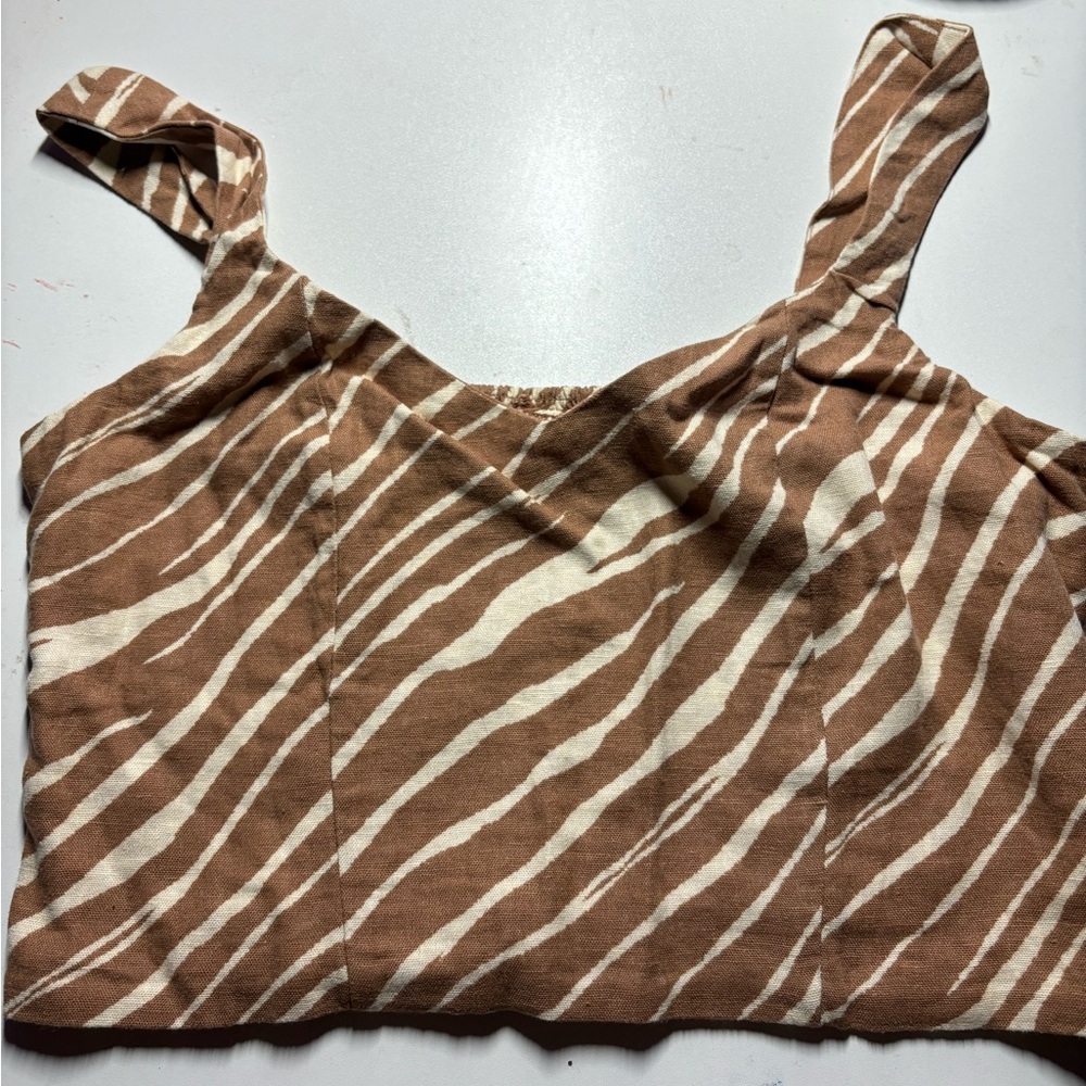 Brown tan striped shirt